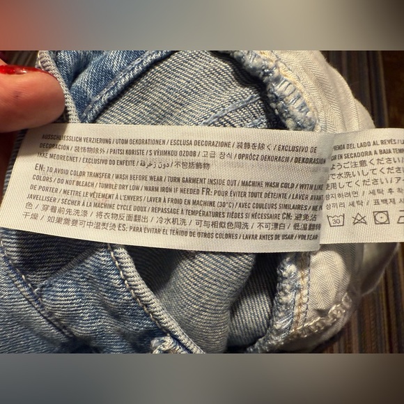 Hollister Light Blue Distressed Ultra High Rise Dad Straight Leg Jeans - 00/24R - Picture 7 of 7